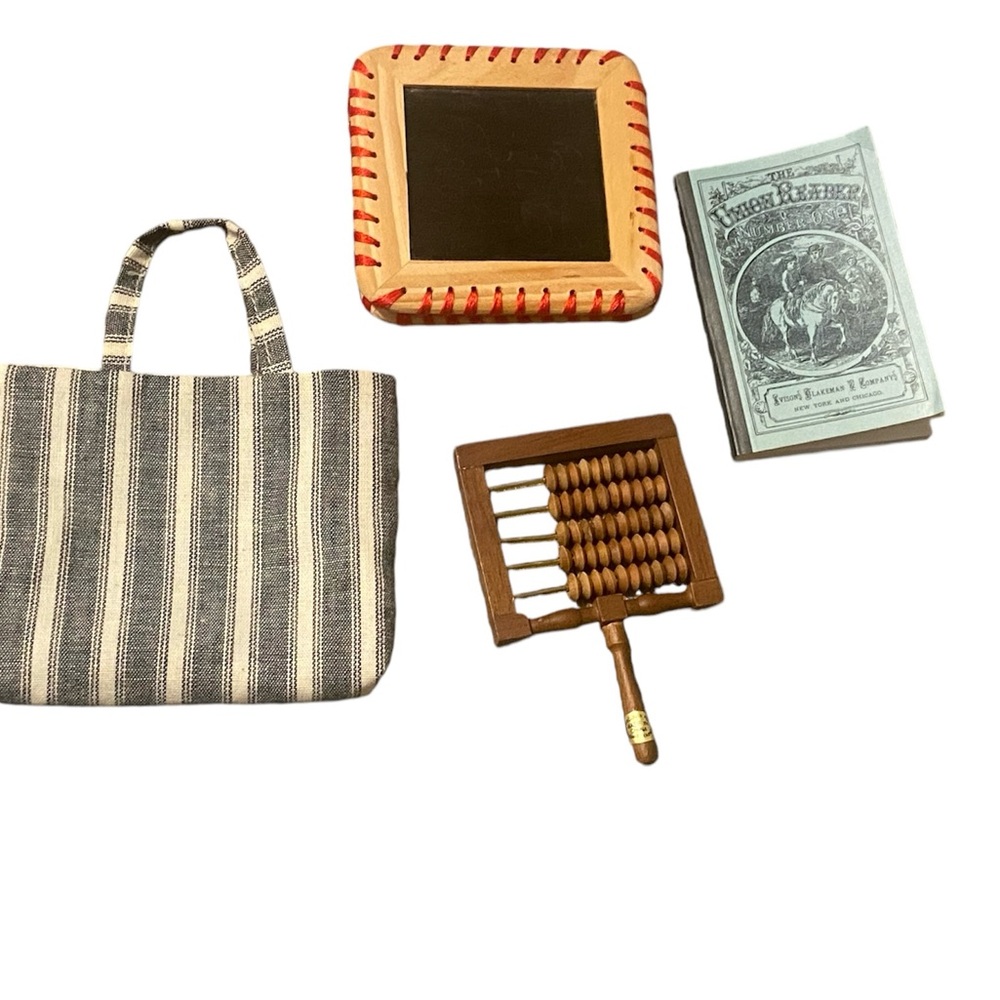 Pleasant Company American Girl Addy's School Satchel and Supplies + Book